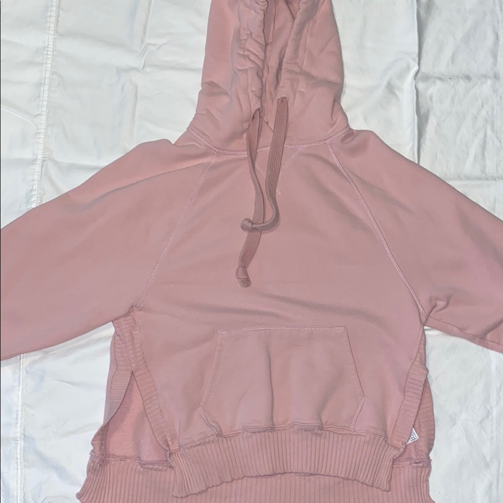 American Eagle Pink Oversized Hoodie 3/4 Sleeve